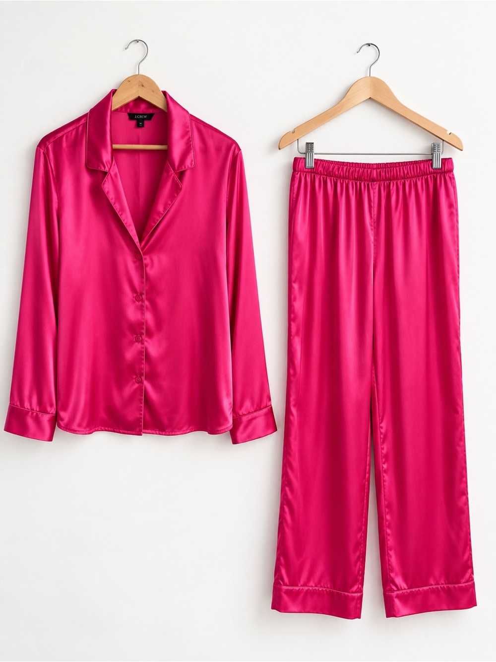 💕 Dynamite Hot Pink Satin 3-Piece Pajama Set | Size L